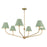 Xavier 6 Light Vibrant Gold + Green Chandelier | XAV-B9319-VG-GR
