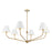Xavier 6 Light Vibrant Gold + White Chandelier | XAV-B9319-VG-WH