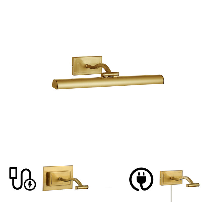 5 Colour Change Temp 20w Aged Brass Picture Light | YVO333-16LED-AGB