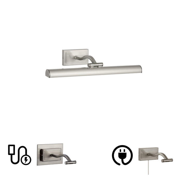 5 Colour Change Temp 20w Satin Chrome Picture Light | YVO333-16LED-SC