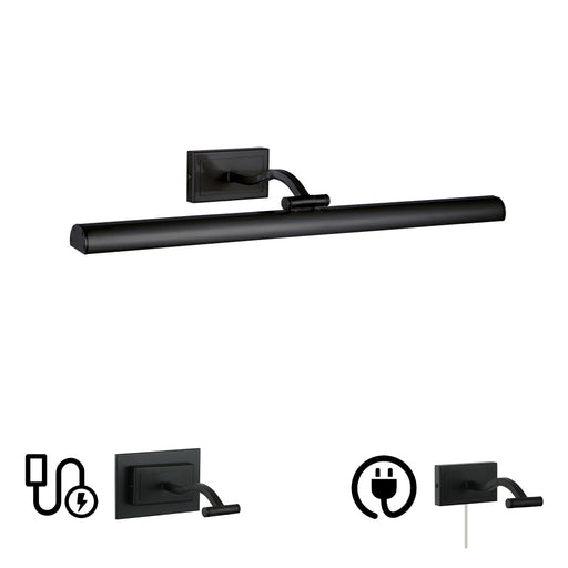 5 Colour Change Temp 30w Matte Black Picture Light | YVO333-24LED-MB