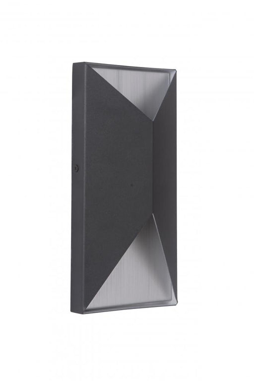 Craftmade Peak 2 Light Small LED Outdoor Pocket Sconce in Textured Black/Brushed Aluminum