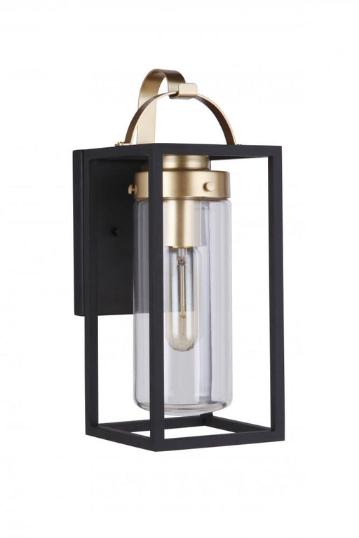 Craftmade Neo 1 Light Small Outdoor Wall Lantern in Midnight/Satin Brass
