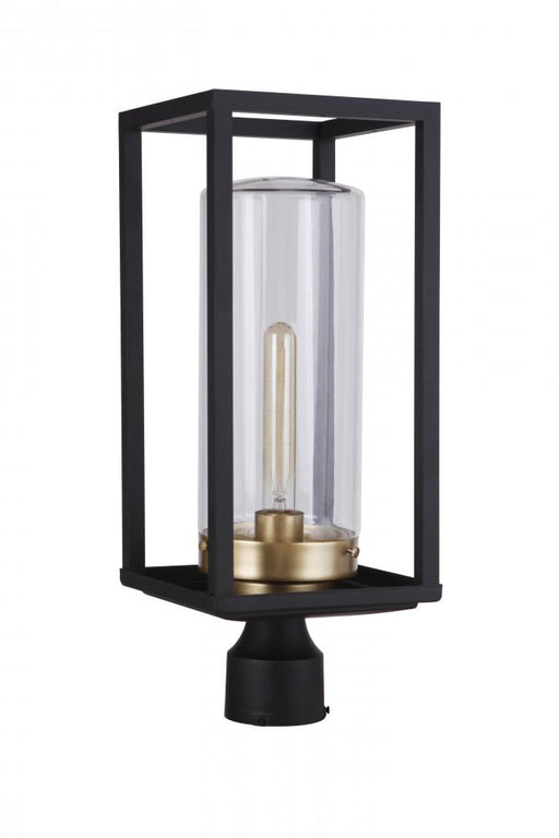 Craftmade Neo 1 Light Outdoor Post Lantern in Midnight/Satin Brass