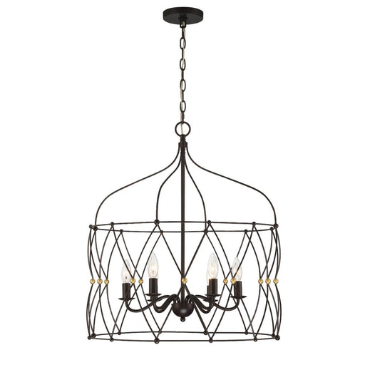 Zucca 6 Light English Bronze + Antique Gold Lantern Chandelier | ZUC-A9035-EB-GA