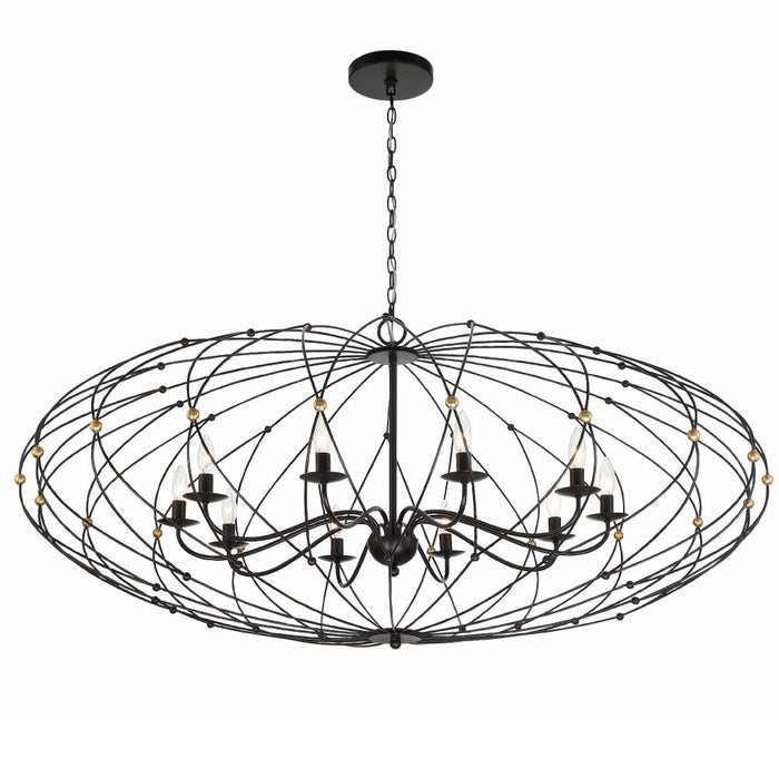 Zucca 10 Light English Bronze + Antique Gold Chandelier | ZUC-A9039-EB-GA