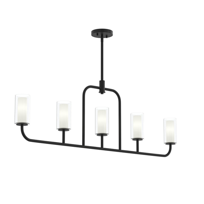 Mack Five-light Linear Chandelier With Layered Glass Shades | P400476-31M