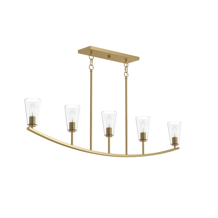 Jheni Five-light Linear Chandelier With Clear Glass Shades | P400456-191