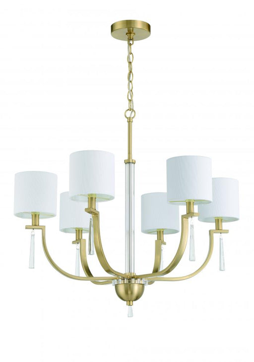 Craftmade Fortuna 6 Light Chandelier in Satin Brass