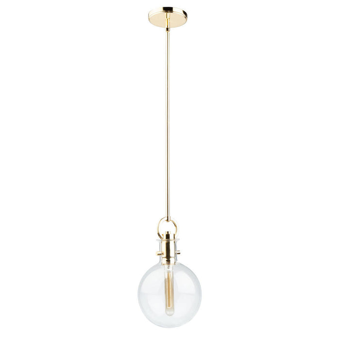 Single Round Glass Pendant (polished Brass) | AC10120PB