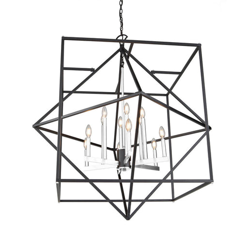 Roxton 12 Light Chandelier (matte Black & Polished Nickel) | AC11202PN