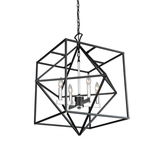 Roxton 4 Light Chandelier (matte Black & Polished Nickel) | AC11204PN