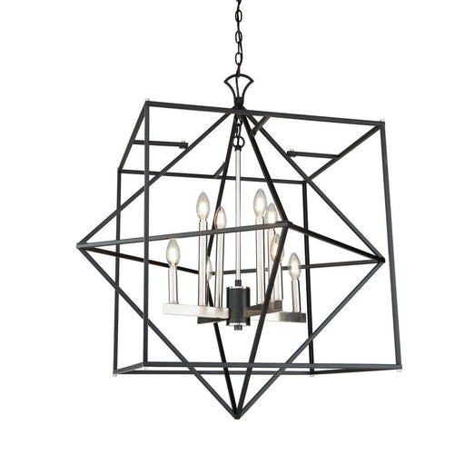 Roxton 8 Light Chandelier (matte Black & Polished Nickel) | AC11208PN