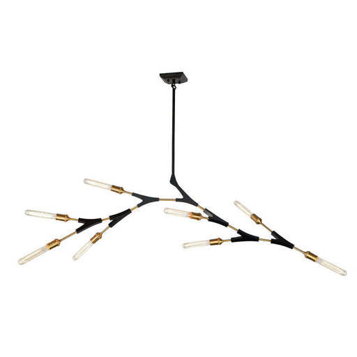 Filiali 10 Light Chandelier (black & Harvest Brass) | AC11538