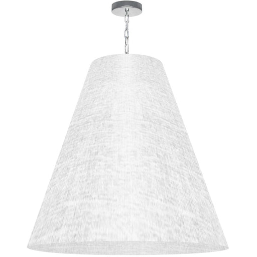 Dainolite 1 Light Anaya X-Large Pendant, PC w/ WH/CLR Shade