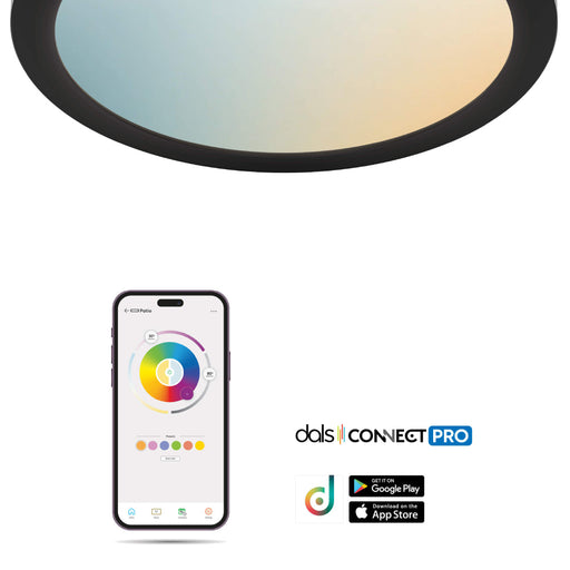 Smart 12in Flush Mount, Rgb+cct, Ble Mesh - White | DCP-FMM12-BK