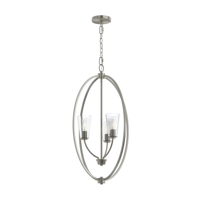 Jheni Three-light Foyer Pendant With Clear Glass Shades | P500512-009