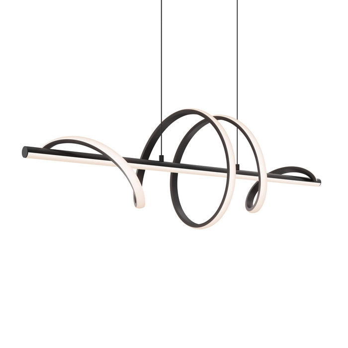 40in Horizontal Swirl Pendant, 5cct Black | BRPD40CCBK