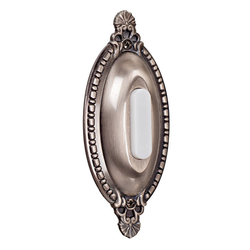 Craftmade Surface Mount Oval Ornate LED Lighted Push Button in Antique Pewter