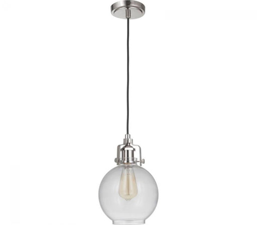 Craftmade State House 1 Light Clear Ribbed Mini Pendant in Polished Nickel