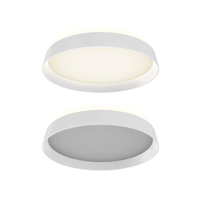 Aurora 12in Dual - Light Dimmable Led Flush Mount, 5cct - White | CFH12-CC-WH