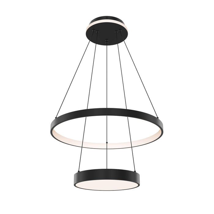 Two-tier 20-inch Pendant, Two-zone Lighting With A Lit Canopy | CFPD20-CC-BK