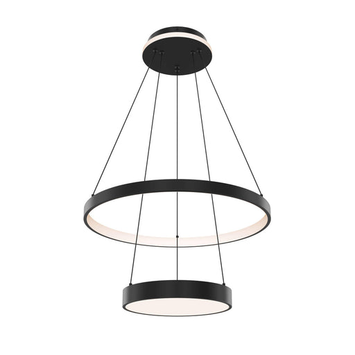 Twotier 20inch Pendant, Twozone Lighting With A Lit Canopy | CFPD20CCBK