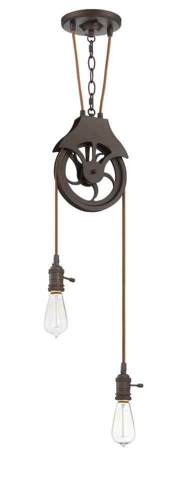 Craftmade Design-A-Fixture 2 Light Keyed Socket Pulley Pendant Hardware in Aged Bronze Brushed