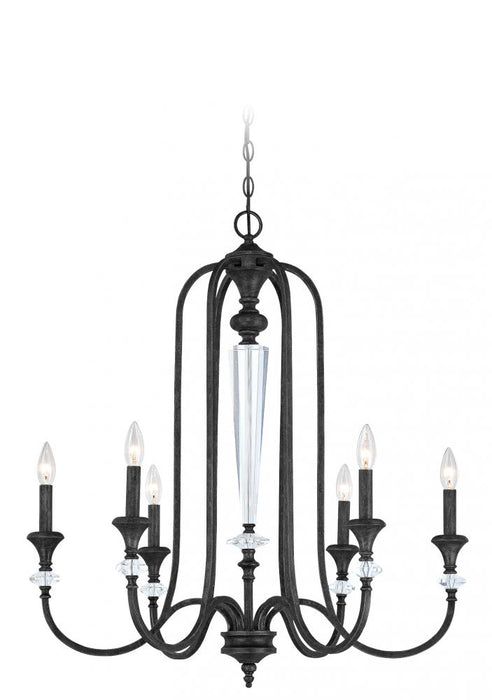 Craftmade Boulevard 6 Light Chandelier in Mocha Bronze/Silver Accents