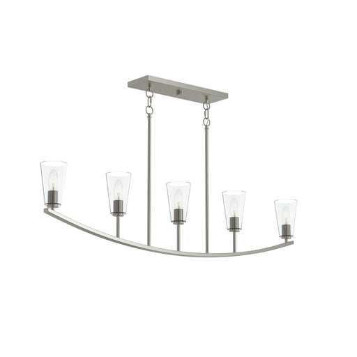 Jheni Five-light Linear Chandelier With Clear Glass Shades | P400456-009