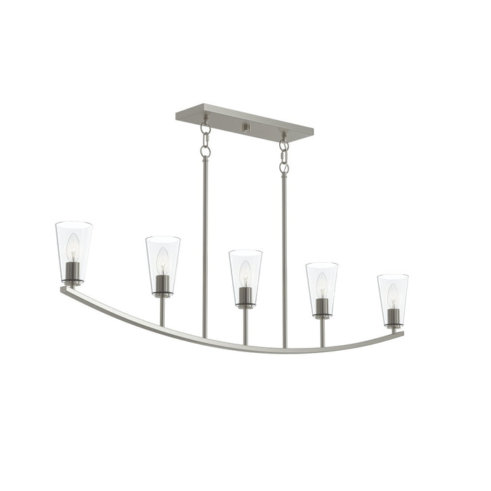 Jheni Five-light Linear Chandelier With Clear Glass Shades | P400456-009