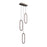 3 Vertical Oblong Pendants With Lit Cluster 5cct | FPDC3CCBK
