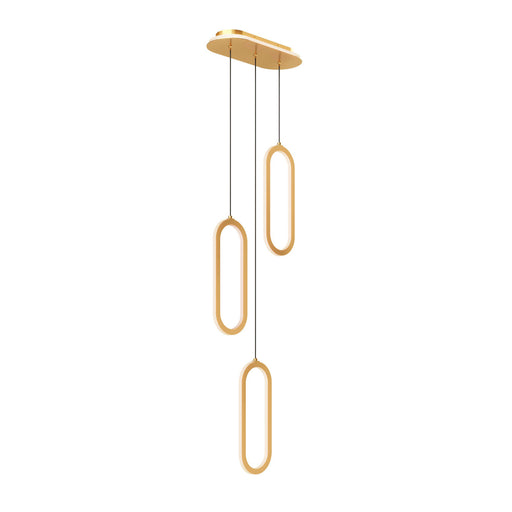 3 Vertical Oblong Pendants With Lit Cluster 5cct | FPDC3CCGD