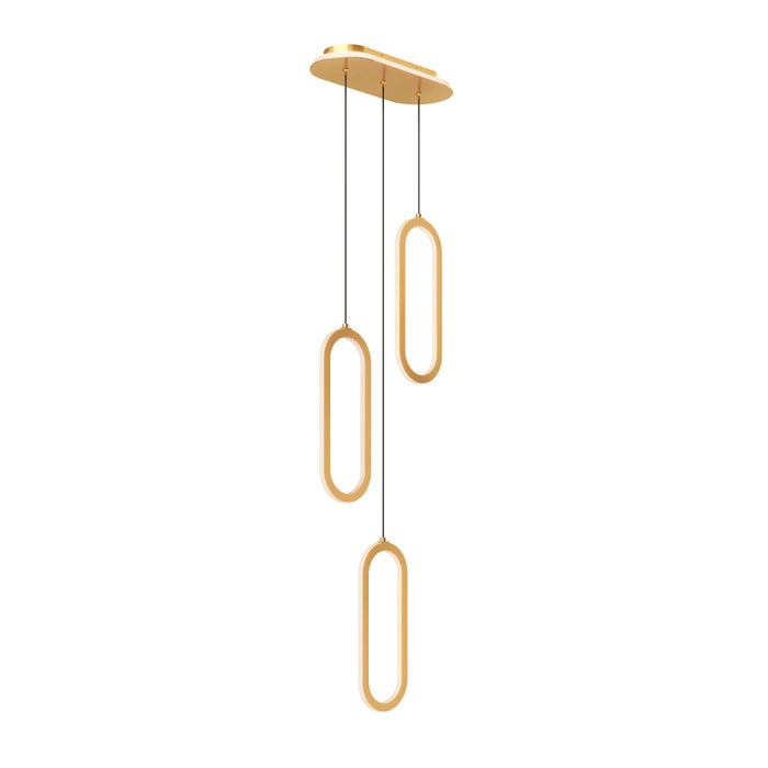 3 Vertical Oblong Pendants With Lit Cluster 5cct | FPDC3CCGD