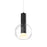 9in Blown Glass Pendant, Zero Gravity Canopy, 5cct | IRPD-CC-BK