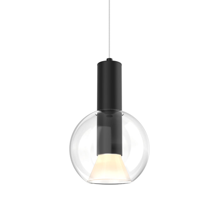 9in Blown Glass Pendant, Zero Gravity Canopy, 5cct | IRPD-CC-BK