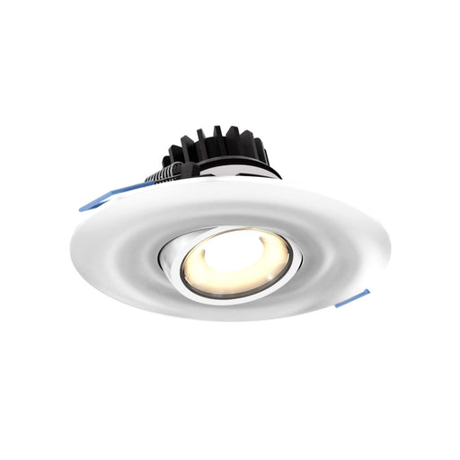 4 Inch Round Recessed Led Gimbal Light In 5cct | LEDDOWNG4-CC-WH