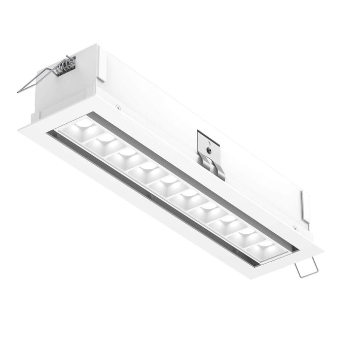 Dals Recessed 5CCT linear with 10 mini swivel spot lights