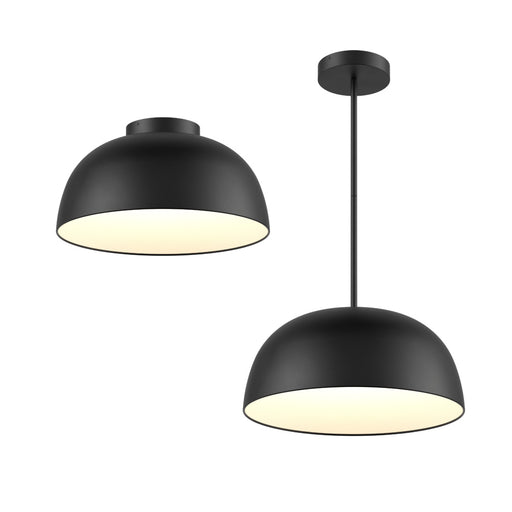 20in 2-1 Pendant And Flush Mount, 6 Stems | NAPF20-CC-BK
