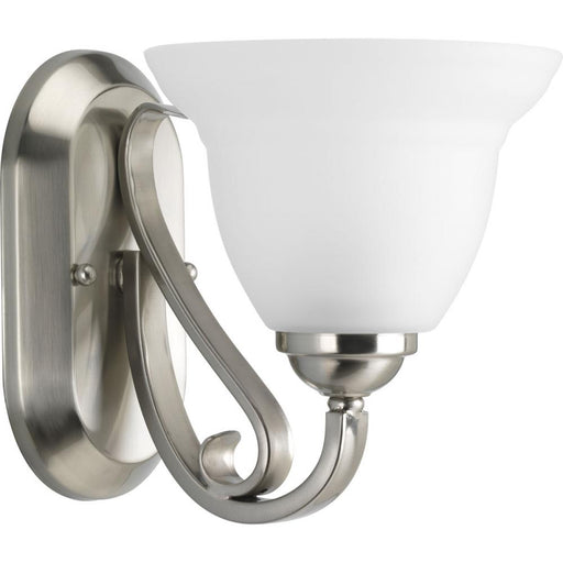 Progress Torino Collection One-Light Brushed Nickel Etched Glass Transitional Bath Vanity Light