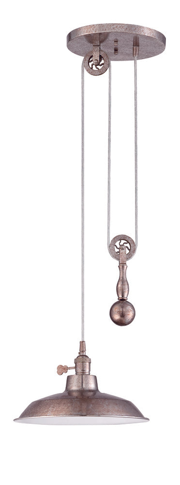 Craftmade 1 Light Pulley Pendant in Tarnished Silver