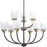 Progress West Village Collection Nine-Light Antique Bronze Etched Double Prismatic Glass Farmhouse Chandelier