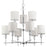 Progress Status Collection Nine-Light Polished Chrome Off-White Textured Linen Shade Coastal Chandelier Light