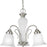 Progress Bedford Collection Three-Light Brushed Nickel Etched Alabaster Glass Traditional Chandelier Light