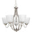 Progress Arden Collection Five-Light Brushed Nickel Etched Glass Farmhouse Chandelier Light