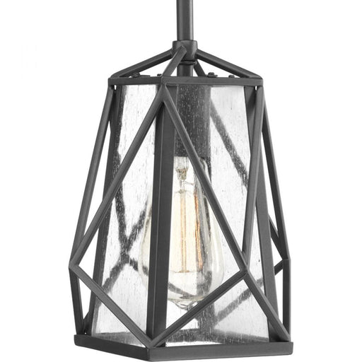 Progress Marque Collection One-Light Graphite Clear Seeded Glass Global Pendant Light
