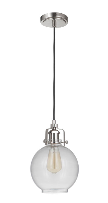 Craftmade State House 1 Light Clear Globe Mini Pendant in Polished Nickel