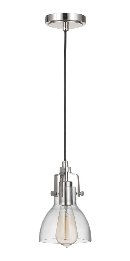 Craftmade State House 1 Light Clear Dome Mini Pendant in Polished Nickel