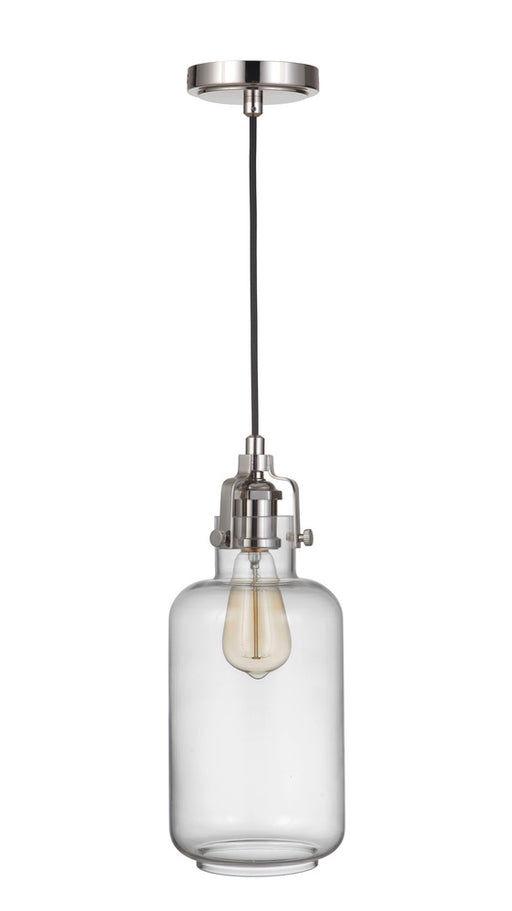Craftmade State House 1 Light Clear Cylinder Mini Pendant in Polished Nickel