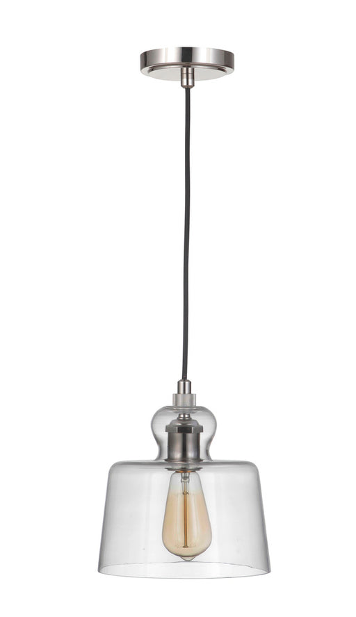 Craftmade State House 1 Light Clear Glass Mini Pendant in Polished Nickel